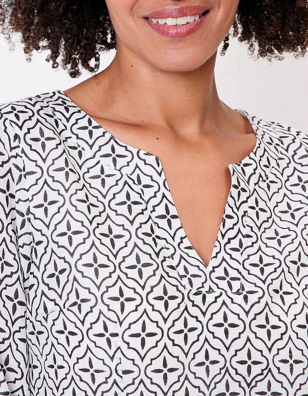 Organic cotton voile Tunisian collar dress femme La Fianc&eacute;e