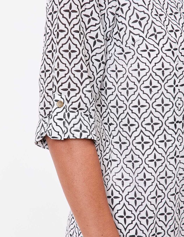 Organic cotton voile Tunisian collar dress femme La Fianc&eacute;e