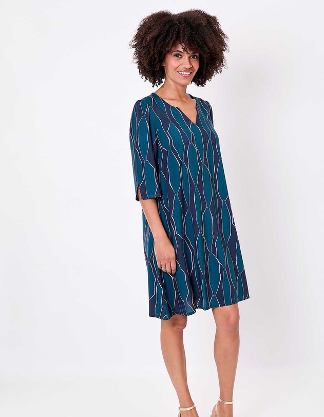 Flowy flared dress with 3/6 sleeves femme La Fianc&eacute;e