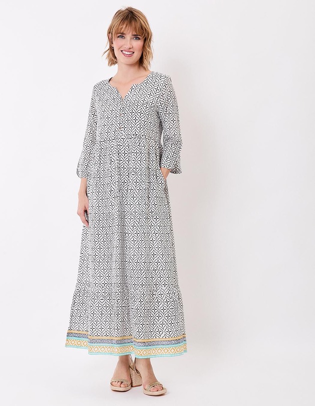 Long printed cotton voile dress femme La Fianc&eacute;e