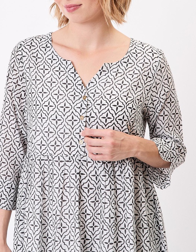 Long printed cotton voile dress femme La Fianc&eacute;e