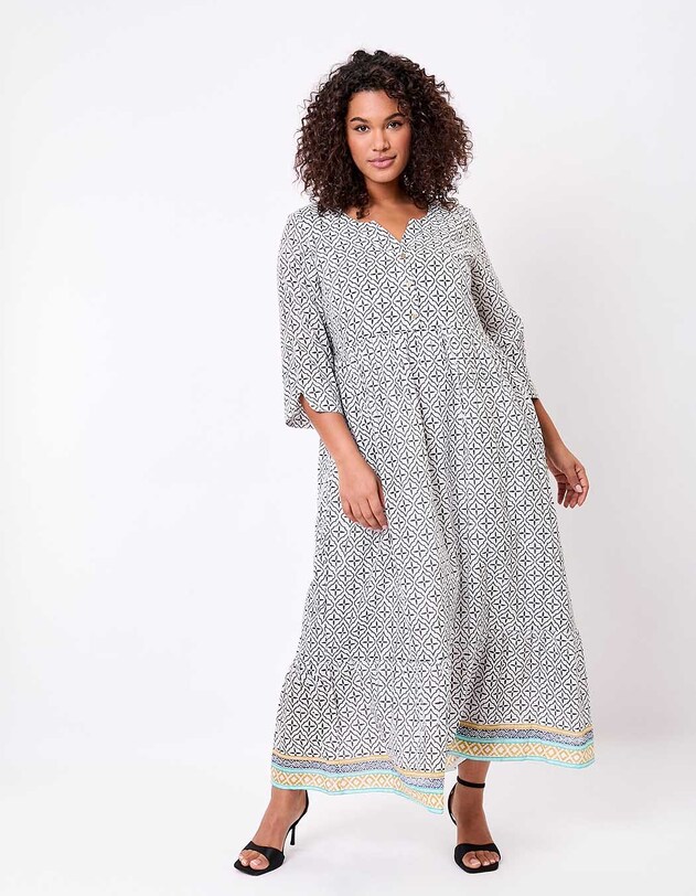 Long printed cotton voile dress femme La Fianc&eacute;e