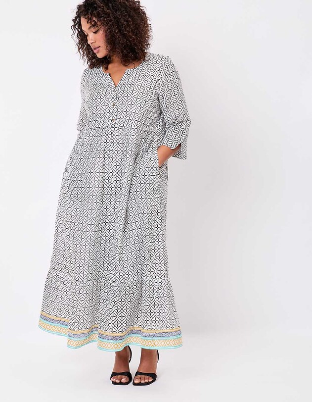 Long printed cotton voile dress femme La Fianc&eacute;e