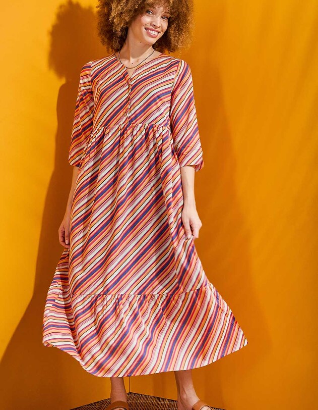 Long printed cotton voile dress femme La Fianc&eacute;e