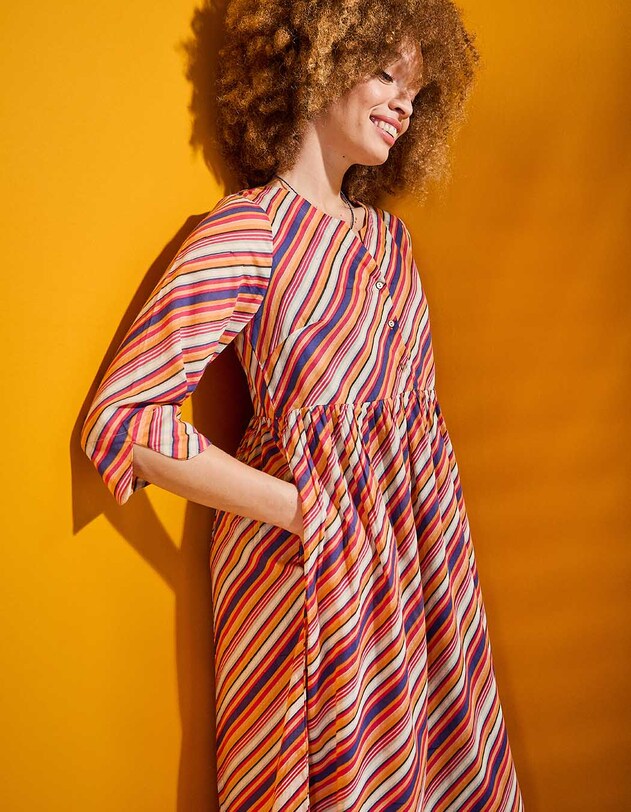 Long printed cotton voile dress femme La Fianc&eacute;e