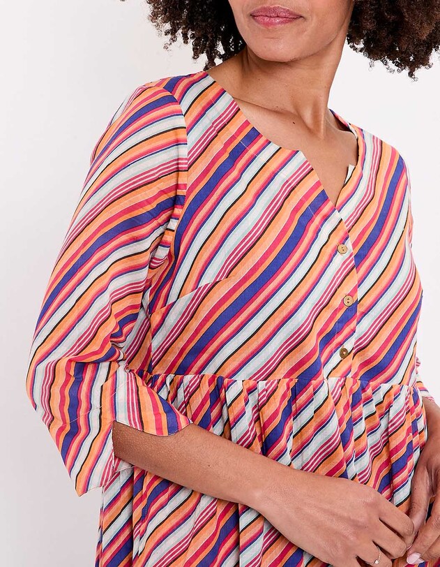 Long printed cotton voile dress femme La Fianc&eacute;e