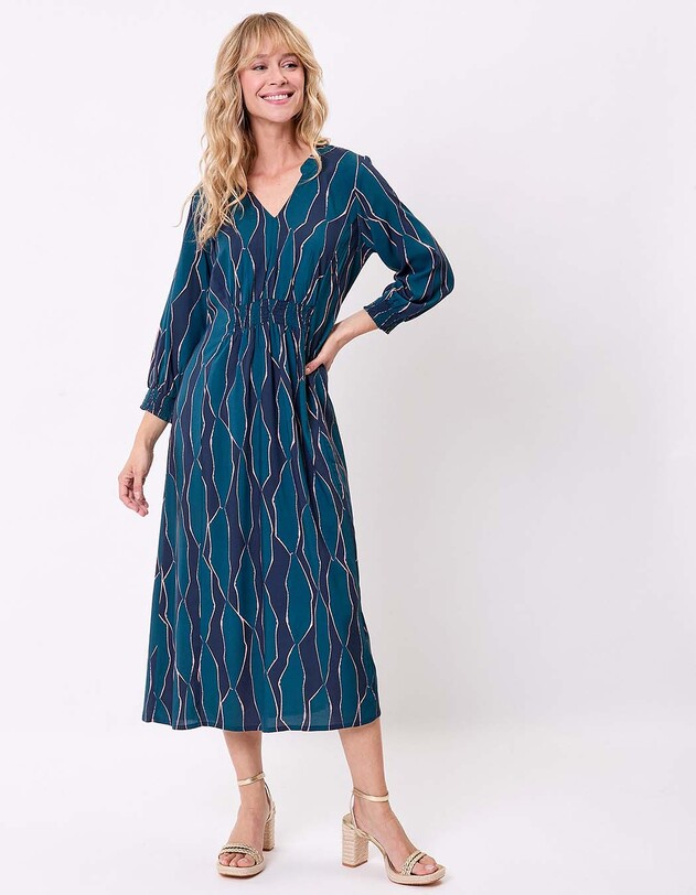 Fitted flowy midi dress femme La Fianc&eacute;e
