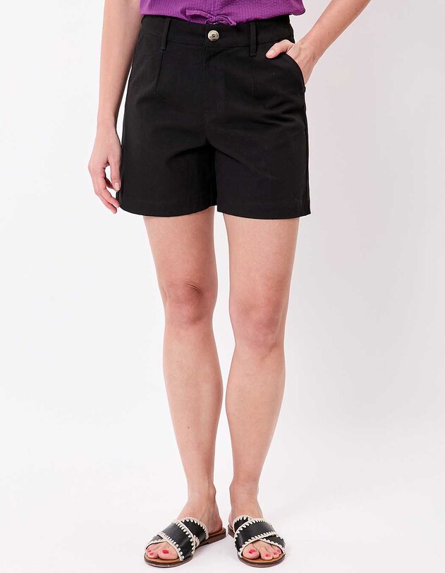 Plain cotton elastane shorts femme La Fianc&eacute;e
