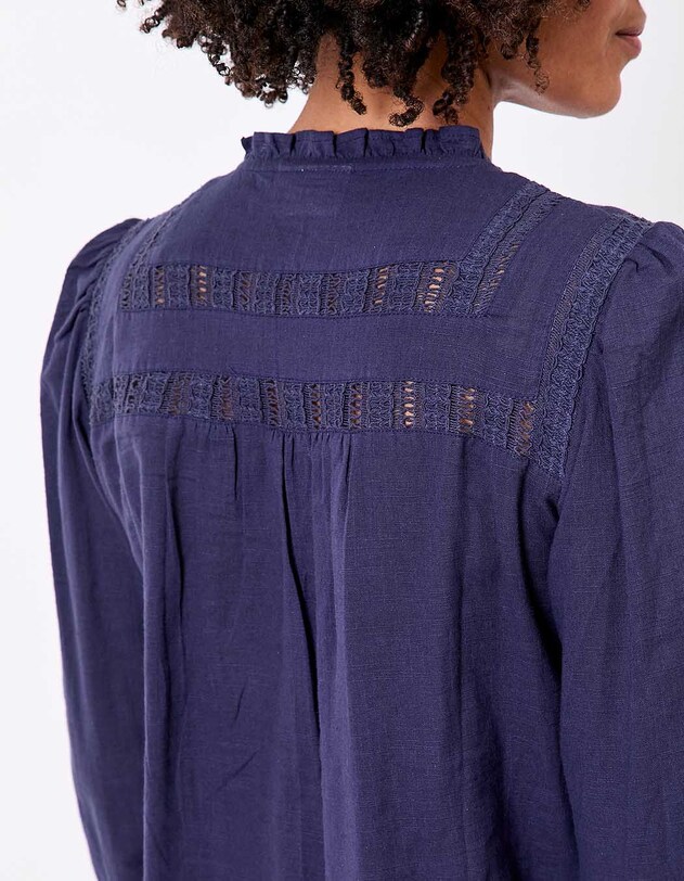 Organic cotton macram&eacute; shirt femme La Fianc&eacute;e