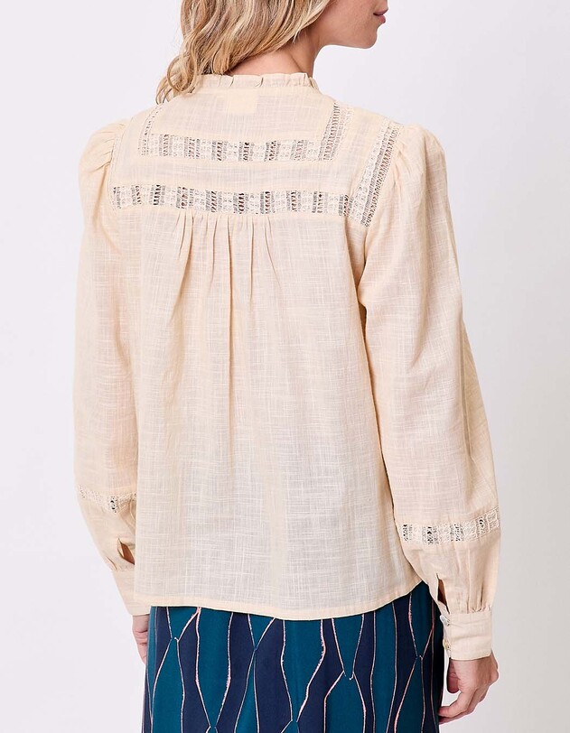 Organic cotton macram&eacute; shirt femme La Fianc&eacute;e