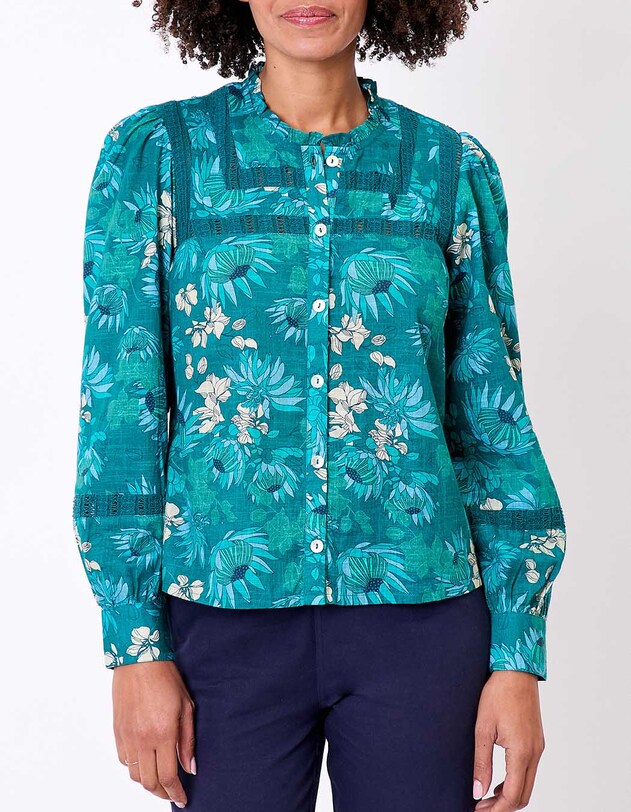 Organic cotton macram&eacute; shirt femme La Fianc&eacute;e