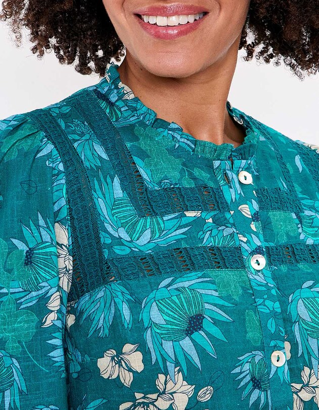 Organic cotton macram&eacute; shirt femme La Fianc&eacute;e