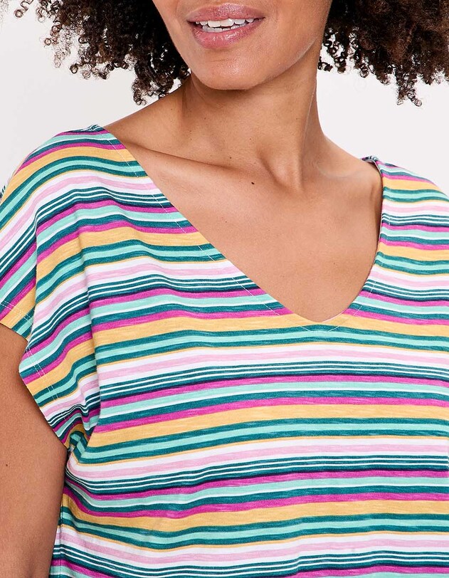 Organic cotton V-neck T-shirt femme La Fianc&eacute;e