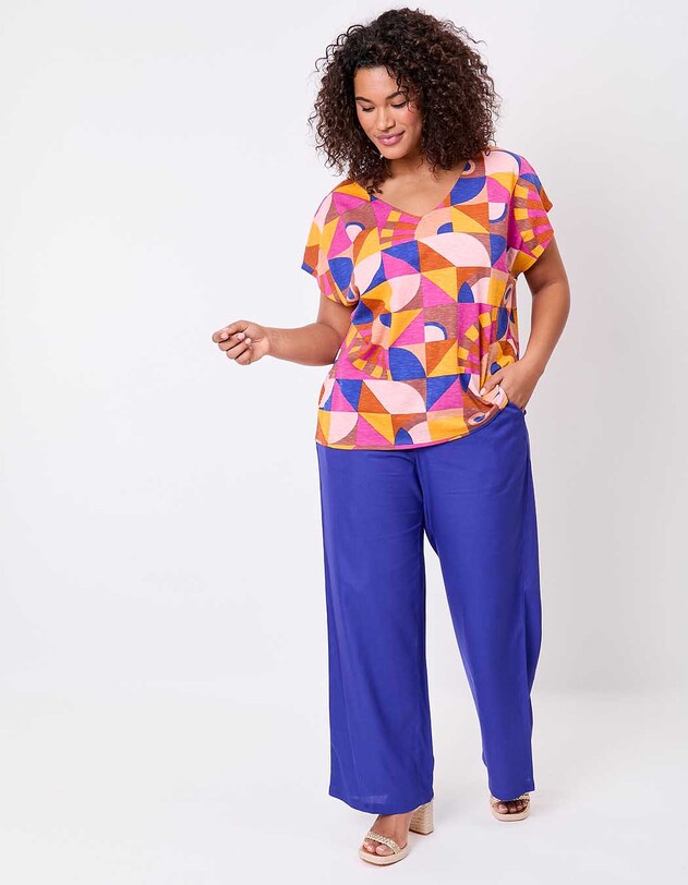 Organic cotton V-neck T-shirt femme La Fianc&eacute;e