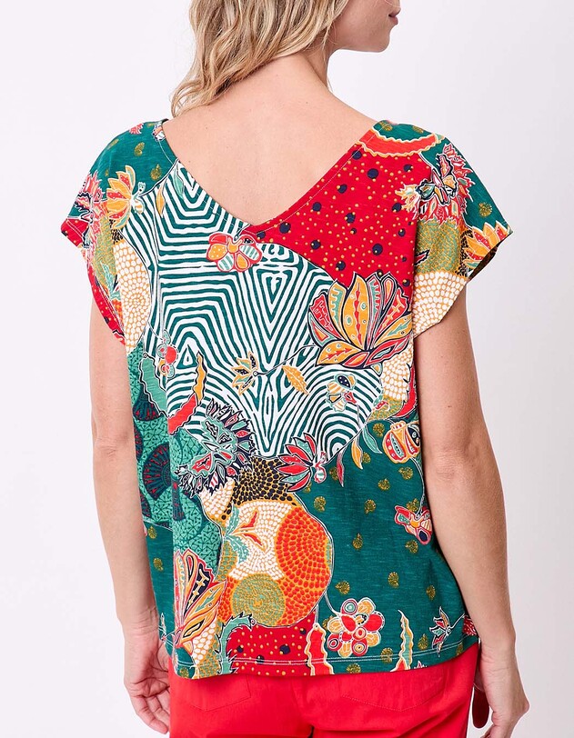 Organic cotton V-neck T-shirt femme La Fianc&eacute;e