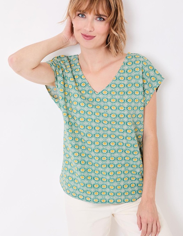 Organic cotton V-neck T-shirt femme La Fianc&eacute;e