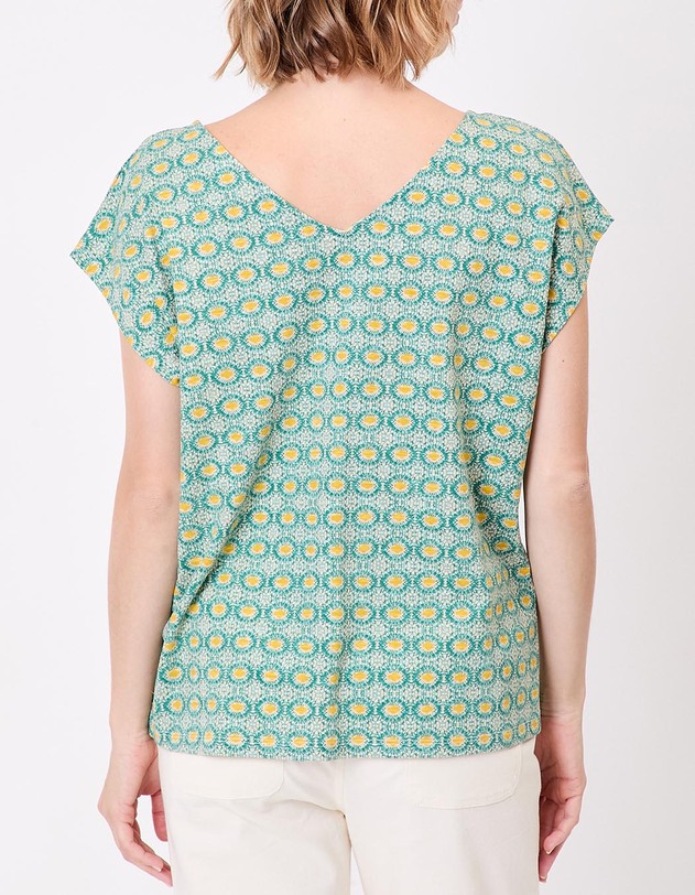 Organic cotton V-neck T-shirt femme La Fianc&eacute;e