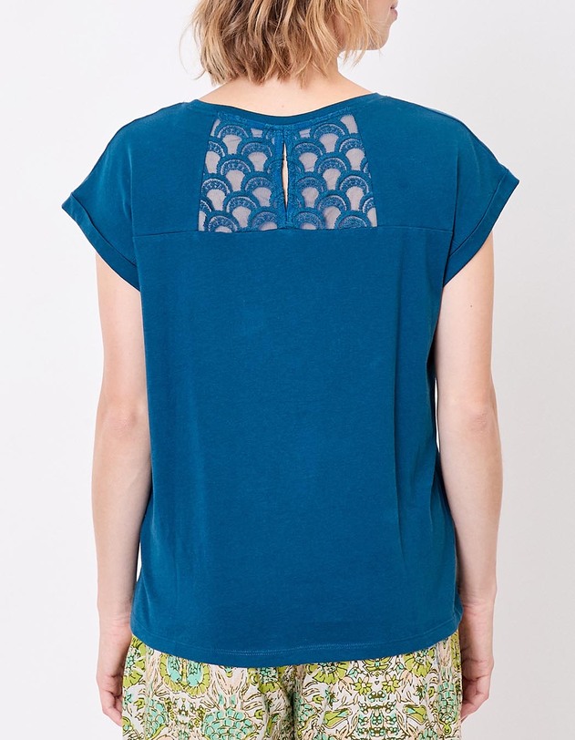 Organic cotton lace T-shirt femme La Fianc&eacute;e