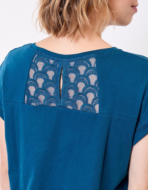 Organic cotton lace T-shirt femme La Fianc&eacute;e