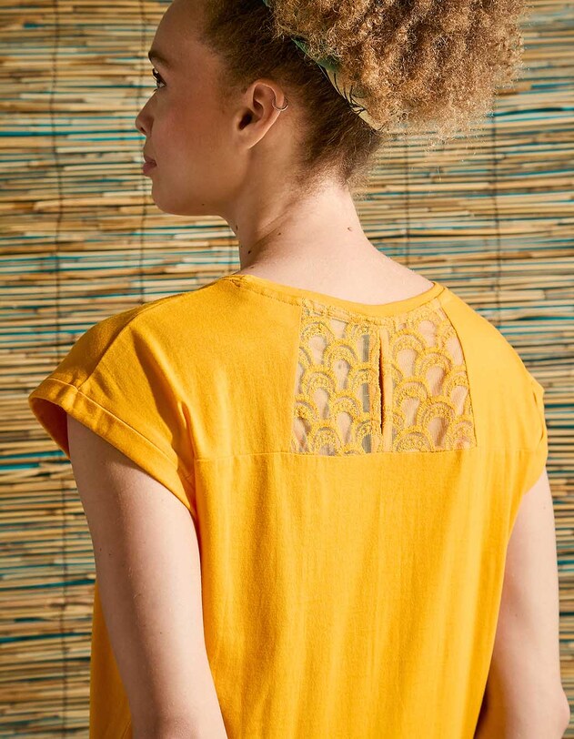 Organic cotton lace T-shirt femme La Fianc&eacute;e