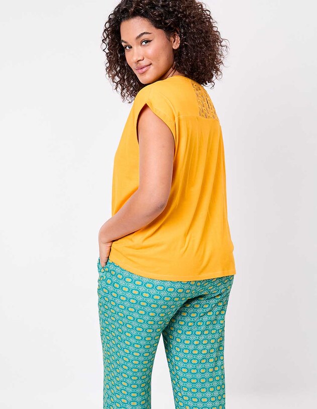 Organic cotton lace T-shirt femme La Fianc&eacute;e