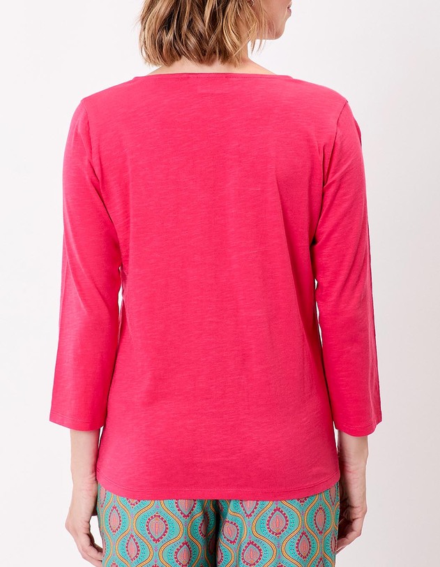 Plain organic cotton 3/4 sleeve T-shirt femme La Fianc&eacute;e