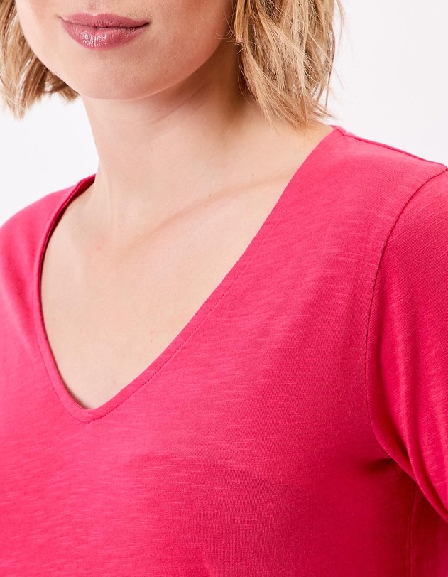 Plain organic cotton 3/4 sleeve T-shirt femme La Fianc&eacute;e