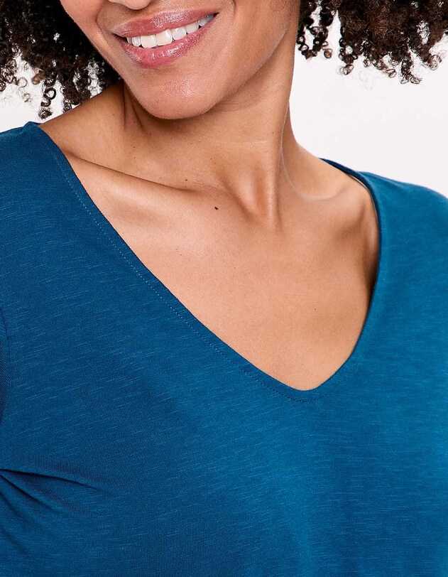 Plain organic cotton 3/4 sleeve T-shirt femme La Fianc&eacute;e