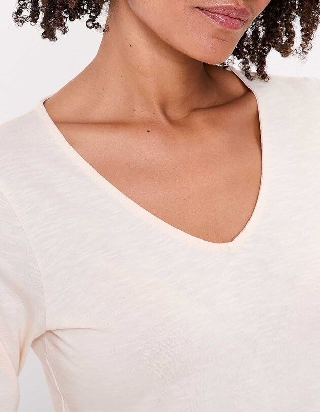 Plain organic cotton 3/4 sleeve T-shirt femme La Fiancée