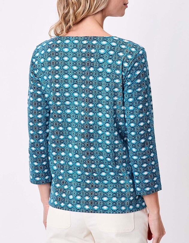 Printed 3/4 sleeve organic cotton T-shirt femme La Fiancée