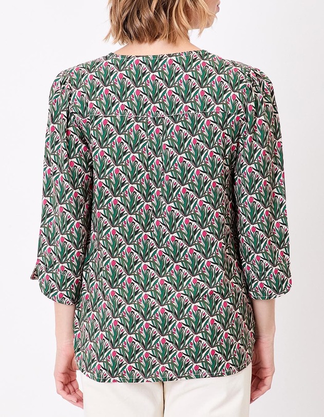 Flowy Tunisian collar blouse femme La Fianc&eacute;e