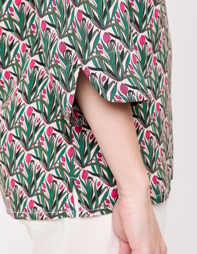 Flowy Tunisian collar blouse femme La Fianc&eacute;e