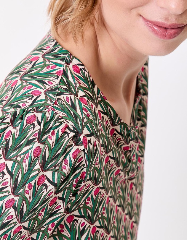 Flowy Tunisian collar blouse femme La Fianc&eacute;e