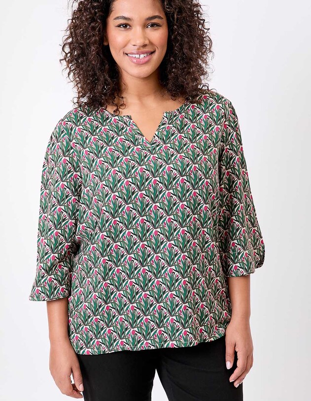 Flowy Tunisian collar blouse femme La Fianc&eacute;e