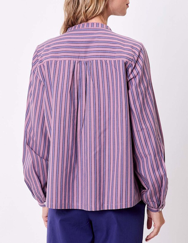 Striped organic cotton long-sleeve blouse femme La Fianc&eacute;e