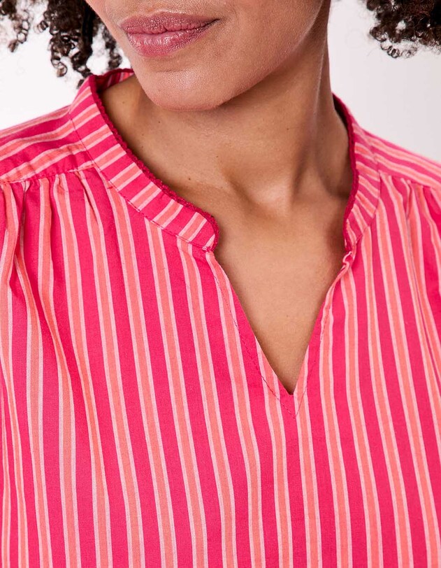 Striped organic cotton long-sleeve blouse femme La Fianc&eacute;e