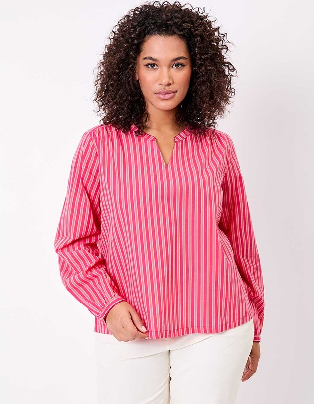 Striped organic cotton long-sleeve blouse femme La Fianc&eacute;e