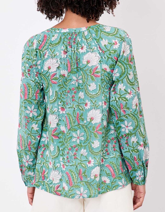 Loose cotton long-sleeve blouse femme La Fianc&eacute;e