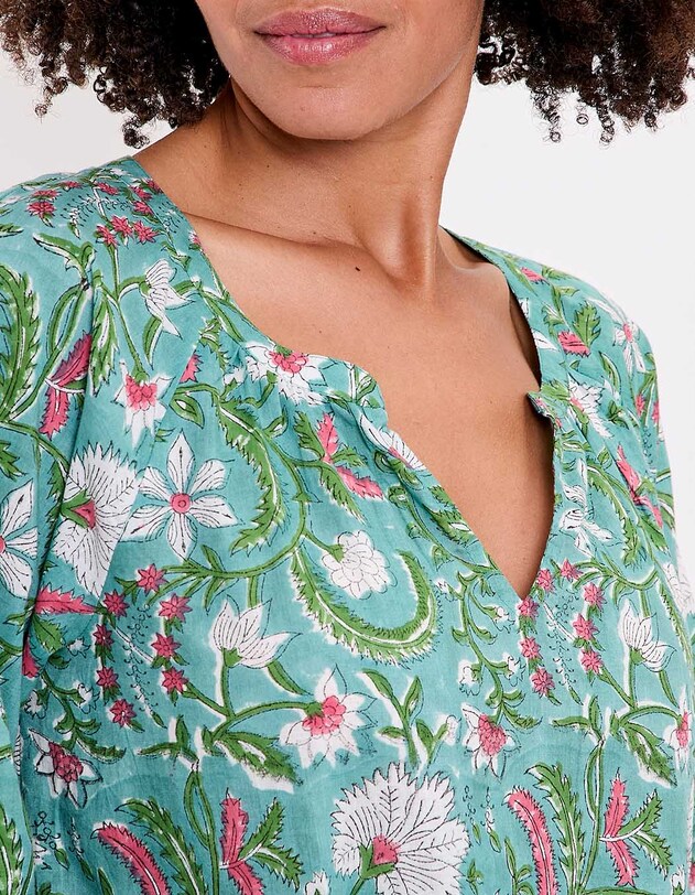 Loose cotton long-sleeve blouse femme La Fianc&eacute;e
