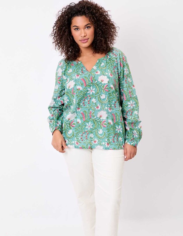 Loose cotton long-sleeve blouse femme La Fianc&eacute;e
