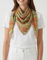 Printed cotton square scarf femme La Fiancée