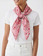 Printed cotton square scarf femme La Fiancée
