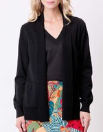 Plain long shawl-collar cardigan femme La Fiancée
