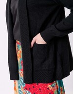 Plain long shawl-collar cardigan femme La Fiancée
