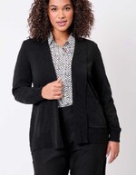 Plain long shawl-collar cardigan femme La Fiancée