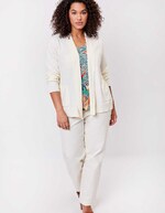 Plain long shawl-collar cardigan femme La Fiancée