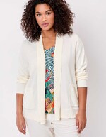 Plain long shawl-collar cardigan femme La Fiancée