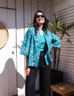 Reversible organic cotton kimono jacket femme La Fiancée