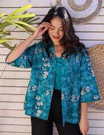 Reversible organic cotton kimono jacket femme La Fiancée