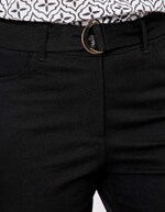 Fitted belted stretch cotton trousers femme La Fiancée